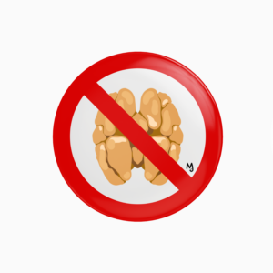 pin badge nut allergy