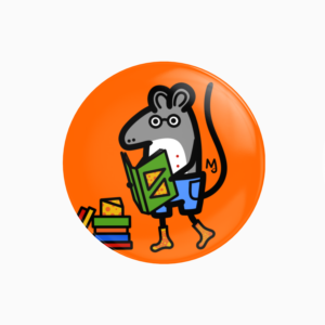 pin badge Eddie reading