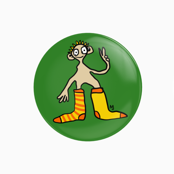 pin badge Guy in yellow socks