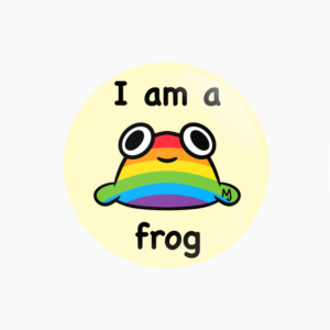 pin badge I am a rainbow flag