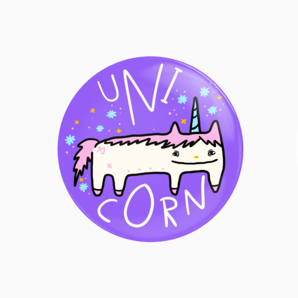Unicorn cat pin badge